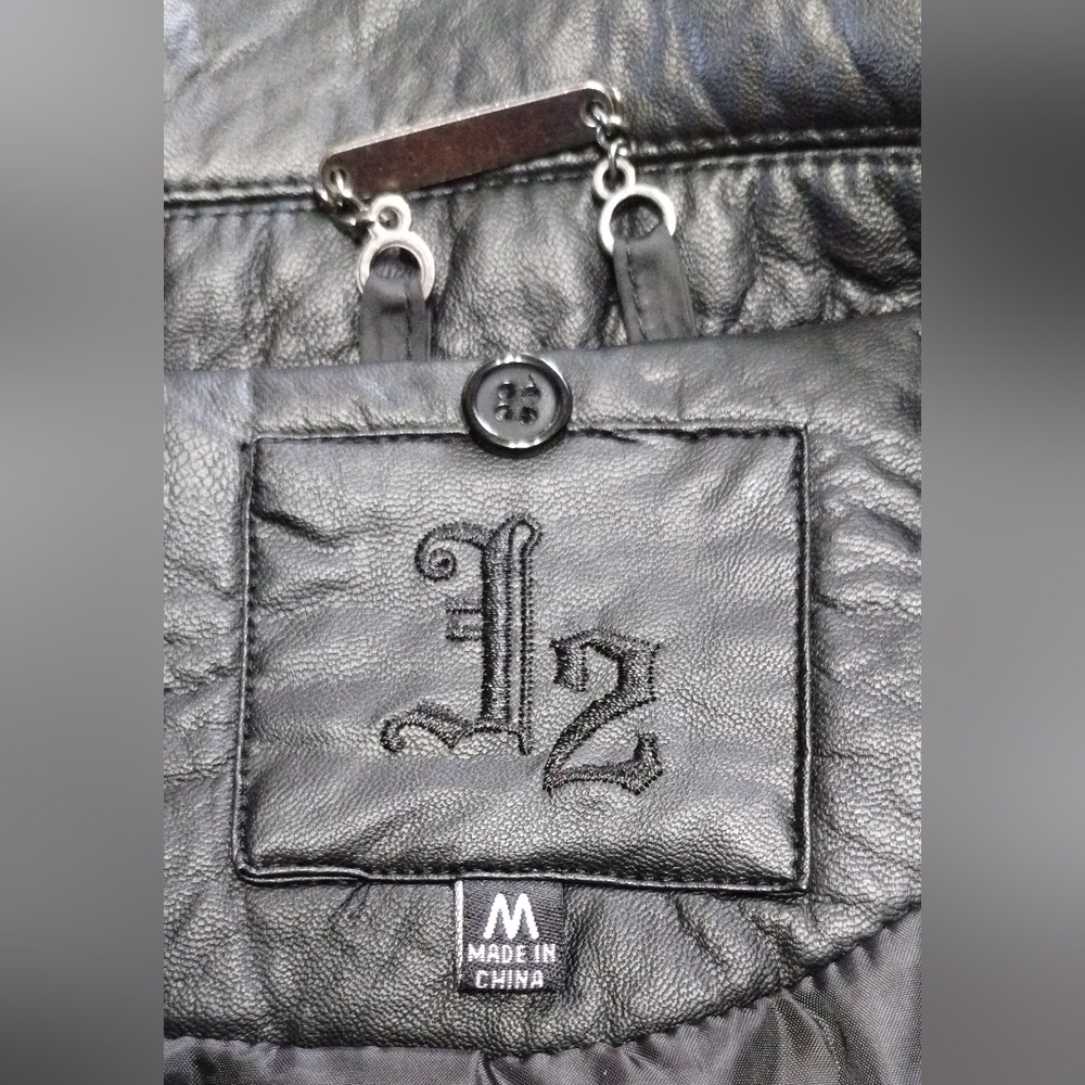 J2 Faux Leather Moto Jacket Women Size (M) Black - Picture 9 of 9